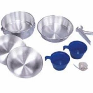 Stansport Backpackers Cook Set 8 Piece Polished Aluminum Weighs 18 oz New In Box